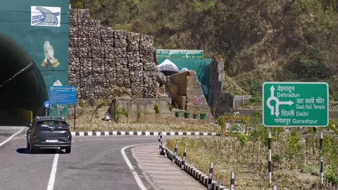 Daat Kali Temple Road Sign Near Dehradun | Uttarakhand Highway Direction Board Stock Footage 333821567