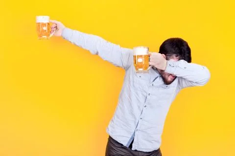 Dab dance with beer Stock Photos