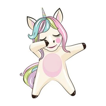 Dabbing CUTE unicorn Stock Illustration