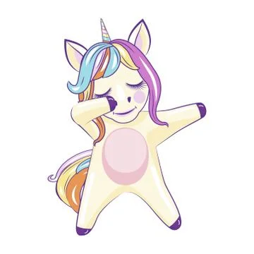 Dabbing CUTE unicorn Stock Illustration