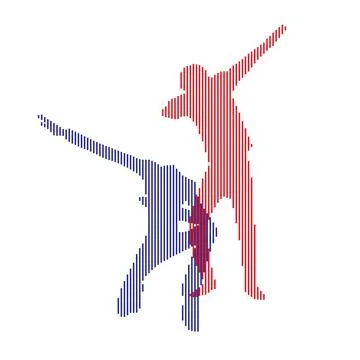 Dabbing line style vector Stock Illustration