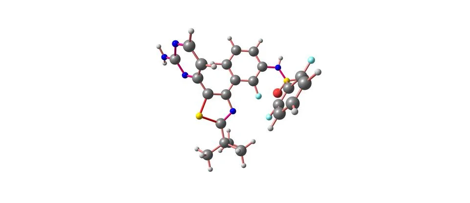 Dabrafenib molecular structure isolated on white Stock Illustration