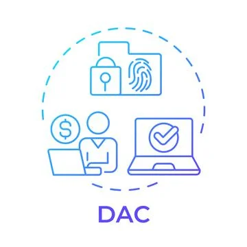 DAC blue gradient concept icon Illustrazione stock