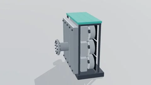 Dac contactor carbon capture 3d loop white background 3D animation seamless loop 스톡 동영상 341848883