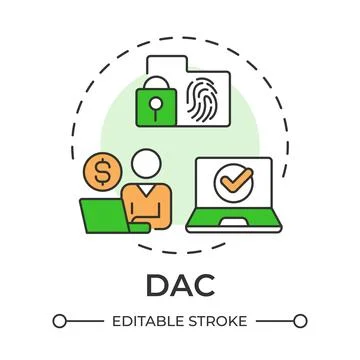 DAC multi color concept icon Stock Illustration