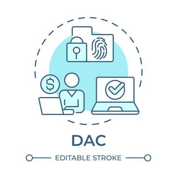 DAC soft blue concept icon Stock Illustration