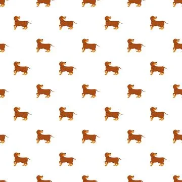 Dachshund dog breed seamless pattern background 库存插图