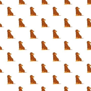 Dachshund dog pattern creating seamless animal texture Stock Illustration