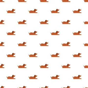 Dachshund dog pattern creating seamless background Stock Illustration