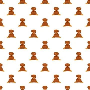 Dachshund dog repeating cartoon pattern illustration Stock Illustration