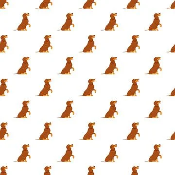 Dachshund dog repeating pattern on white background Illustrazione stock