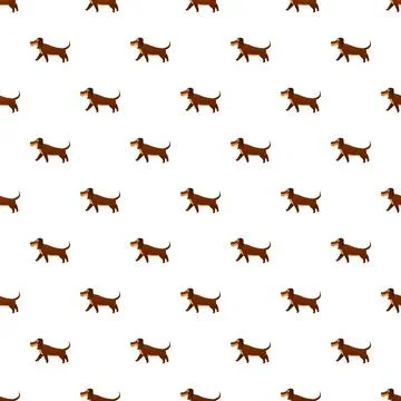 Dachshund dog repeating seamless pattern design Stock Illustration