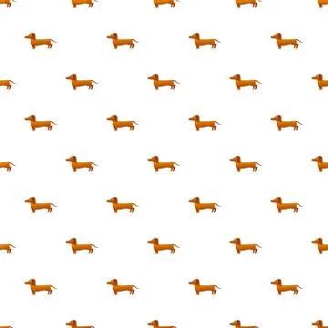 Dachshund dog seamless pattern background illustration Stock Illustration
