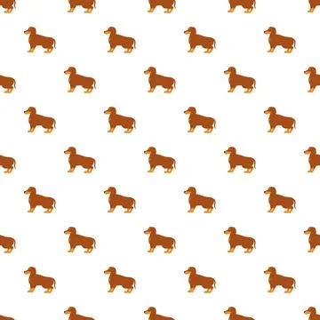 Dachshund dog seamless pattern background illustration Stock Illustration