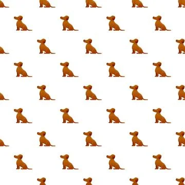 Dachshund dog seamless pattern with repeating puppies Stock Illustration