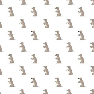 Dachshund dog standing pattern on white background Stock Illustration