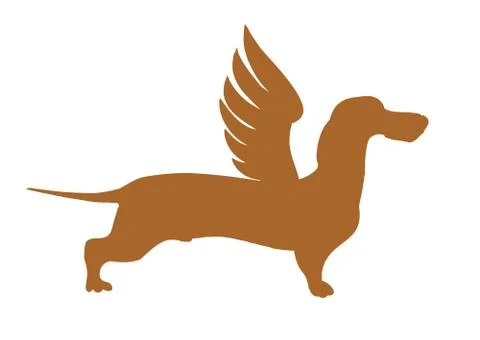 Dachshund with wings. Stock Illustration