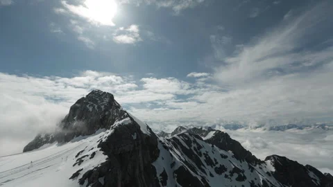 Dachstein Glacier Mountain Peak and Suspension Bridge Timelapse Austria 5.7K Stock Footage 337114778