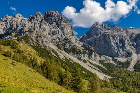 Dachstein mountain range in Austria Alps Stock Photos