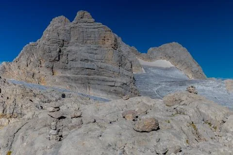 Dachstein mountain range in Austria Alps Stock Photos