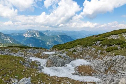 Dachstein - path to the Five Fingers viewing platform Stock Photos