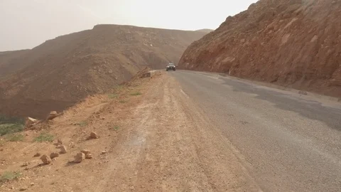 Dacia duster runs in morocco streets establishing, Africa in 4K Stock Footage 91790748