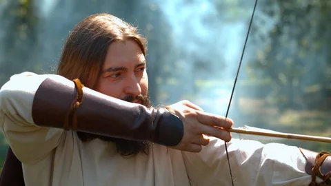 Dacian archer, slow motion Stock Footage 86458672