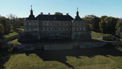 Dack Yard of an Abandoned Castle Stock Footage 99549764