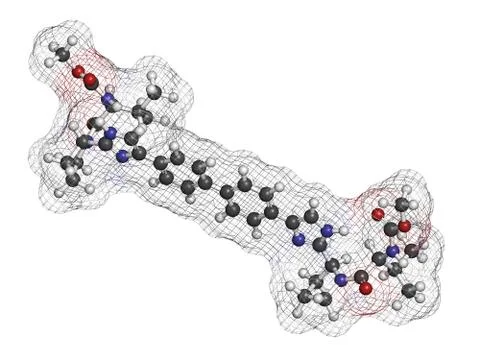 Daclatasvir experimental (2013) hepatitis c virus drug, chemical structure. Stock Illustration