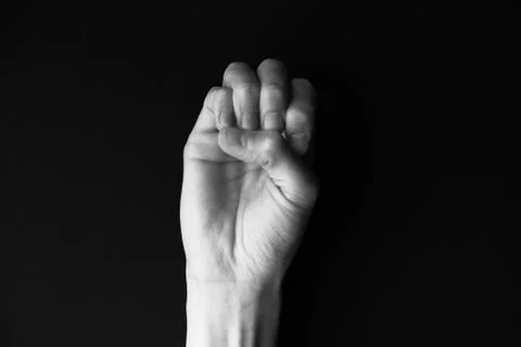 Dactil alphabet E Stock Photos