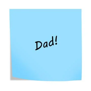 Dad 3d illustration post note reminder on white with clipping path Stock Illustration