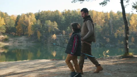 Boy Walking Fishing Pole Stock Photos - Free & Royalty-Free Stock