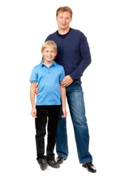 Dad and son are in the studio Stock Photos