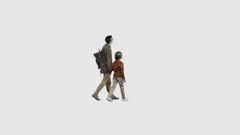 Dad and son are walking hand in hand and looking at something Video stock 167643134