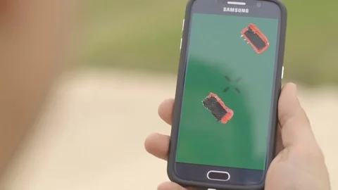 Dad and stroller - Point of view on green screen smart phone Stock Footage 77000382