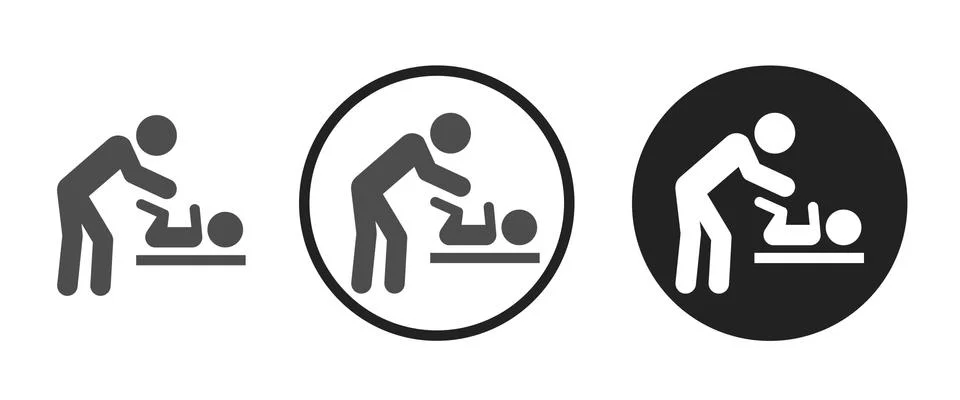 Dad changed diapers icon . web icon set .vector illustration Stock Illustration