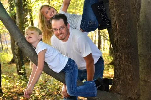 Dad with daughters Stock Photos