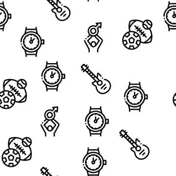 Dad Father Parent Seamless Pattern Vector Stock Illustration
