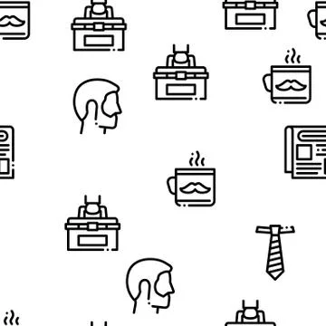 Dad Father Parent Seamless Pattern Vector Stock Illustration
