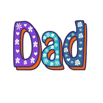 Dad Handwritten Calligraphy Text Stock Illustration