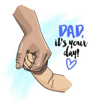 Dad, it's your day - Vector greeting card for Happy Father's Day Stock Illustration