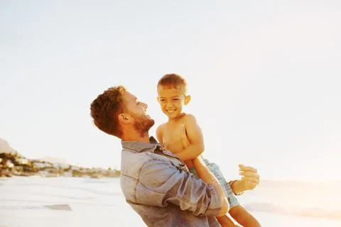 Dad knows just how to make his day fun Stock Photos
