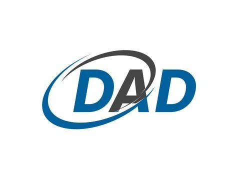 DAD letter creative modern elegant swoosh logo design Stock Illustration