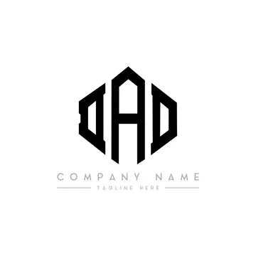 DAD letter logo design with polygon shape. DAD polygon and cube shape logo .. Stock Illustration
