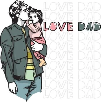 Dad love Stock Illustration