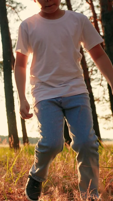 Dad parent, boy kid run after red ball in park. Active happy family, child dad Stock Footage 313012383