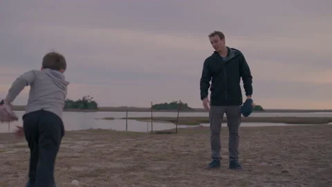 Dad Playing Catch With Son Stock Footage 208782212