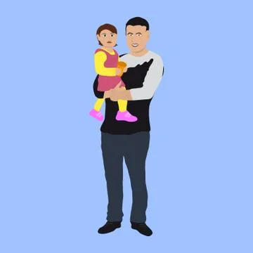 Dad with a small child. Stock Illustration