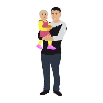 Dad with a small child. Stock Illustration