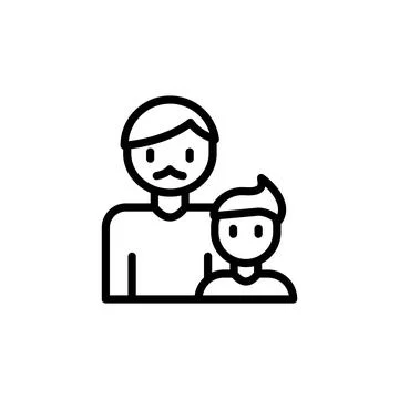 Dad, son icon. Simple line, outline vector elements of cultural activities icons Stock Illustration